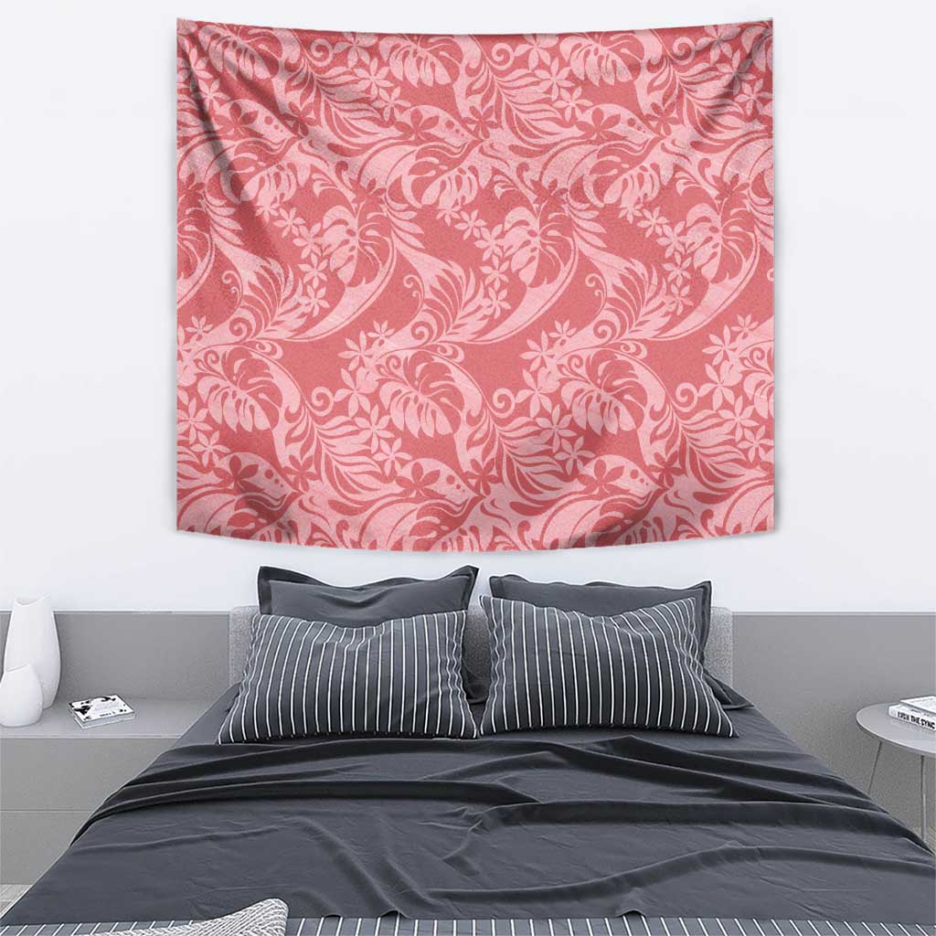 Tahiti Tarona Tiare Floral Tapestry Monstera Palm Tropical Leaves - Polynesian Pride