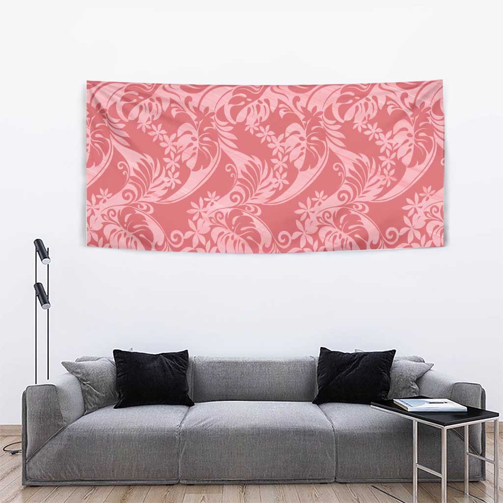 Tahiti Tarona Tiare Floral Tapestry Monstera Palm Tropical Leaves - Polynesian Pride
