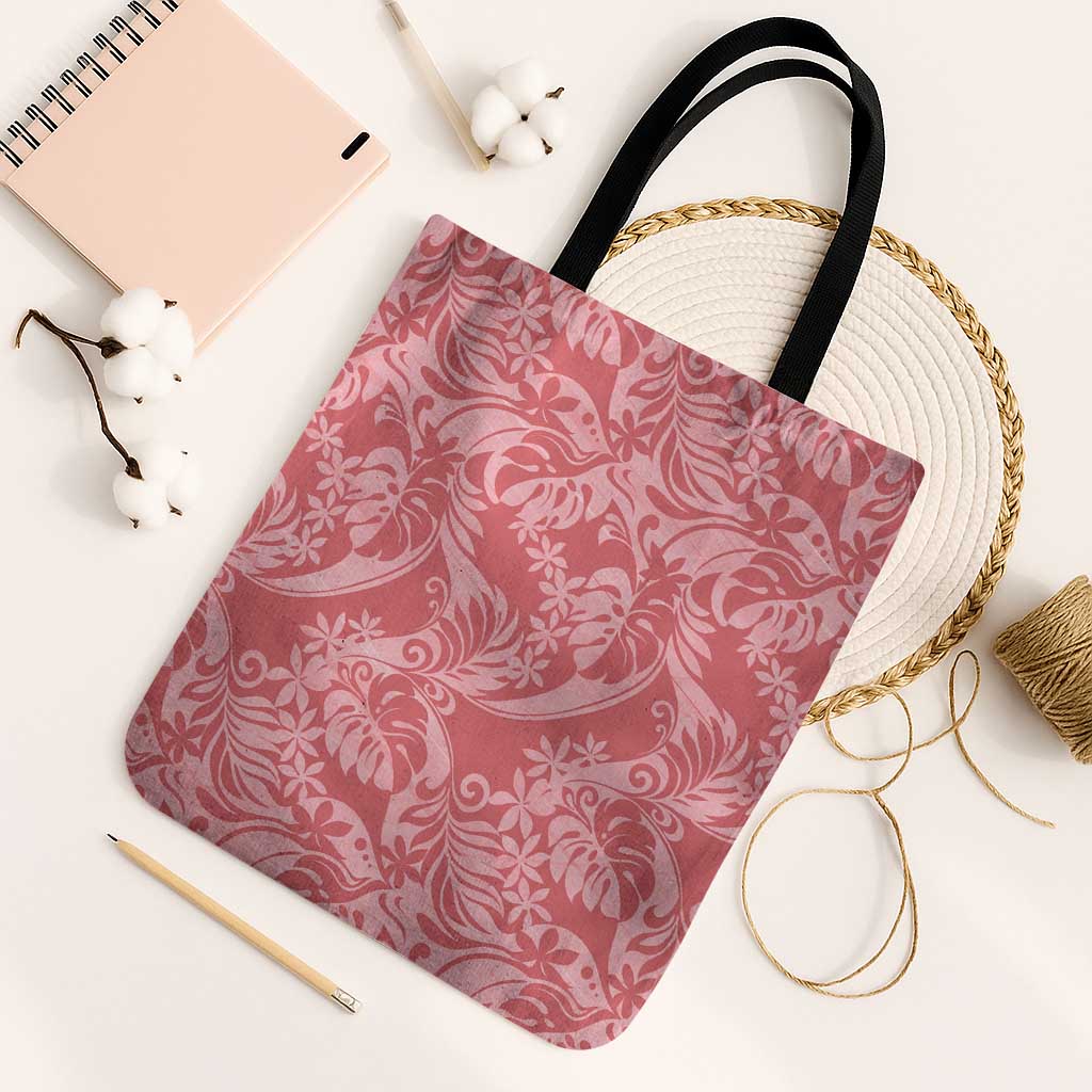 Tahiti Tarona Tiare Floral Tote Bag Monstera Palm Tropical Leaves - Polynesian Pride