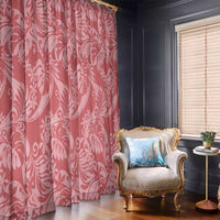 Tahiti Tarona Tiare Floral Window Curtain Monstera Palm Tropical Leaves - Polynesian Pride