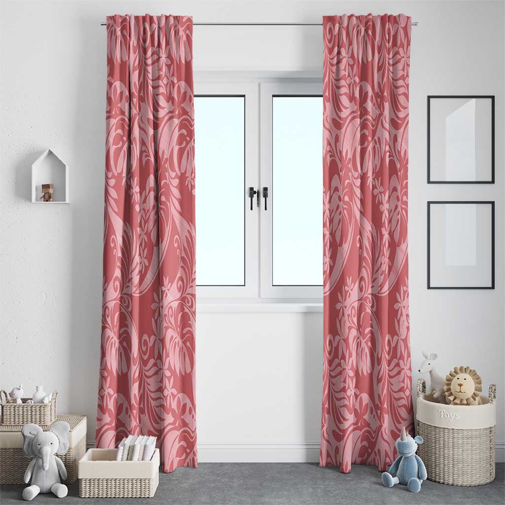 Tahiti Tarona Tiare Floral Window Curtain Monstera Palm Tropical Leaves - Polynesian Pride