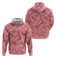 Tahiti Tarona Tiare Floral Zip Hoodie Monstera Palm Tropical Leaves - Polynesian Pride