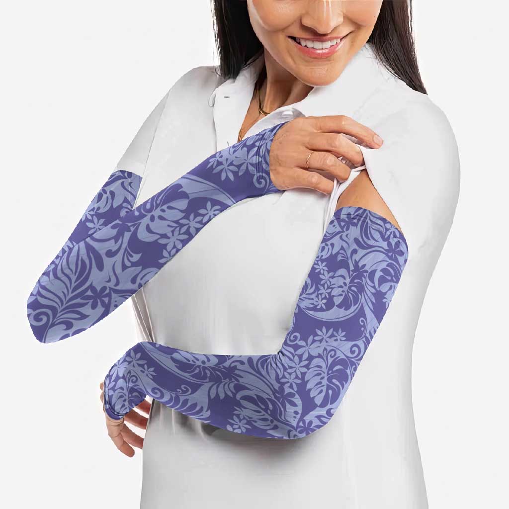 Tahiti Vareau Tiare Floral Arm Sleeves Monstera Palm Tropical Leaves - Polynesian Pride