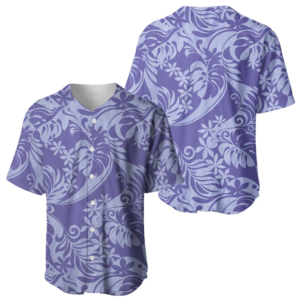 Tahiti Vareau Tiare Floral Baseball Jersey Monstera Palm Tropical Leaves - Polynesian Pride