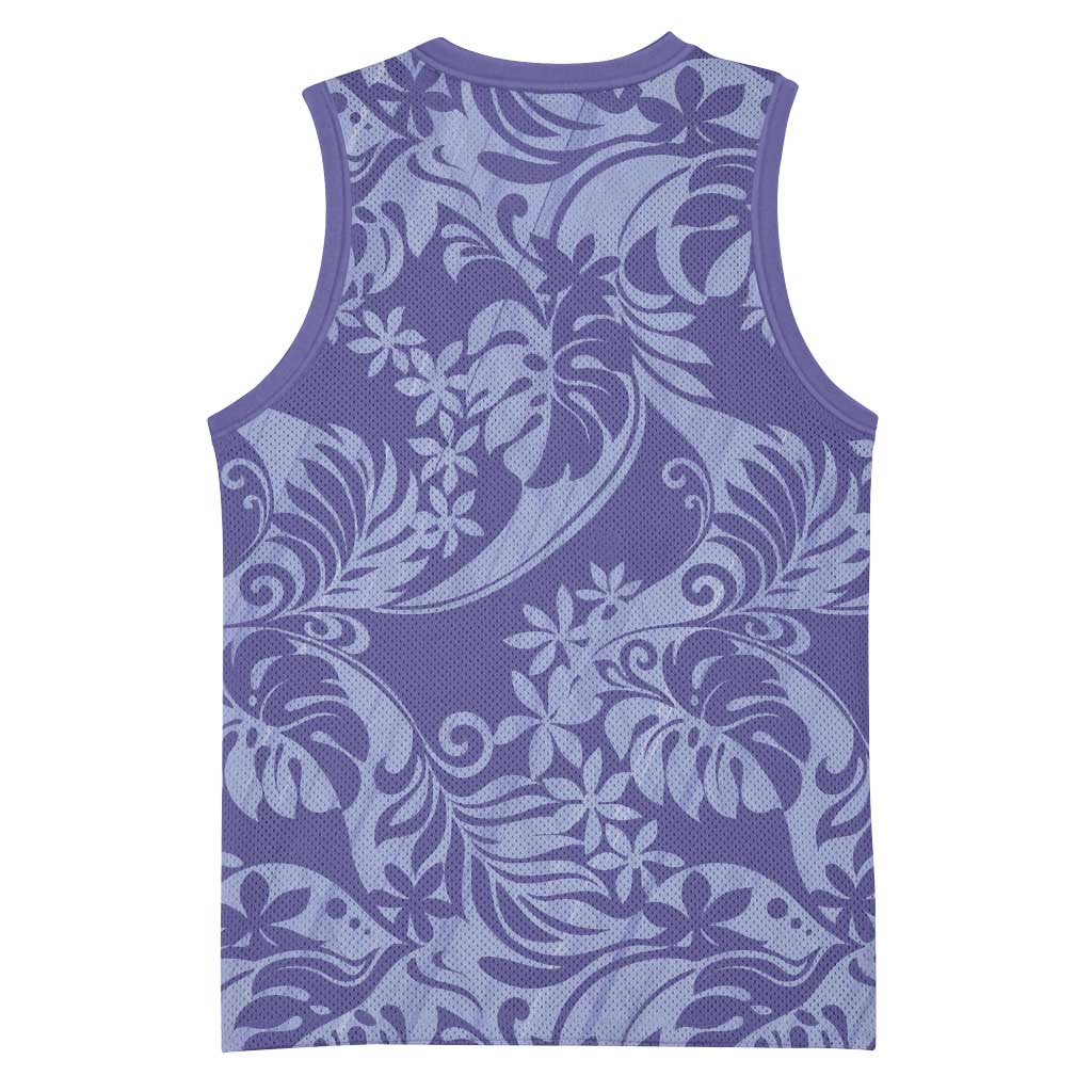 Tahiti Vareau Tiare Floral Basketball Jersey Monstera Palm Tropical Leaves - Polynesian Pride