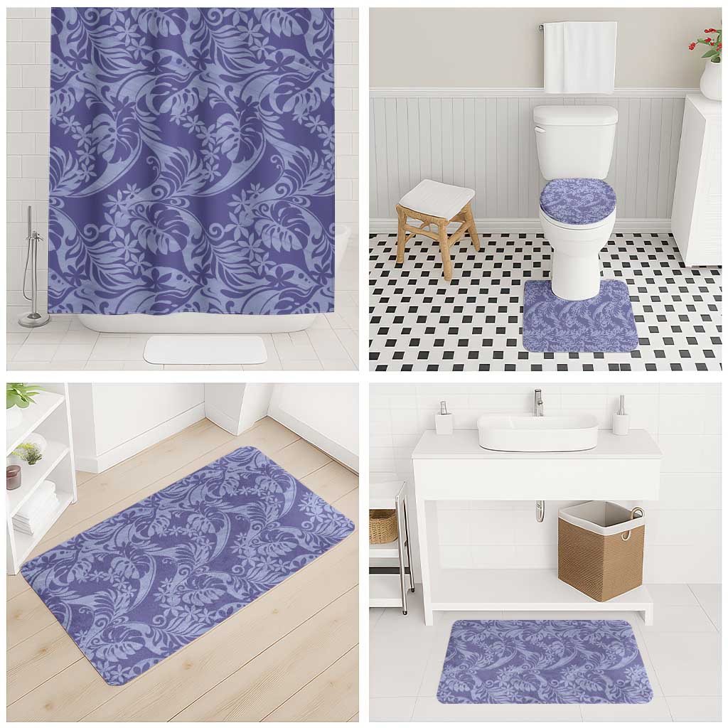 Tahiti Vareau Tiare Floral Bathroom Set Monstera Palm Tropical Leaves - Polynesian Pride
