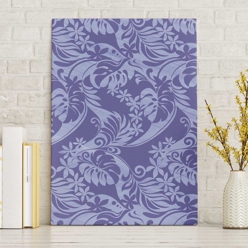 Tahiti Vareau Tiare Floral Canvas Wall Art Monstera Palm Tropical Leaves - Polynesian Pride