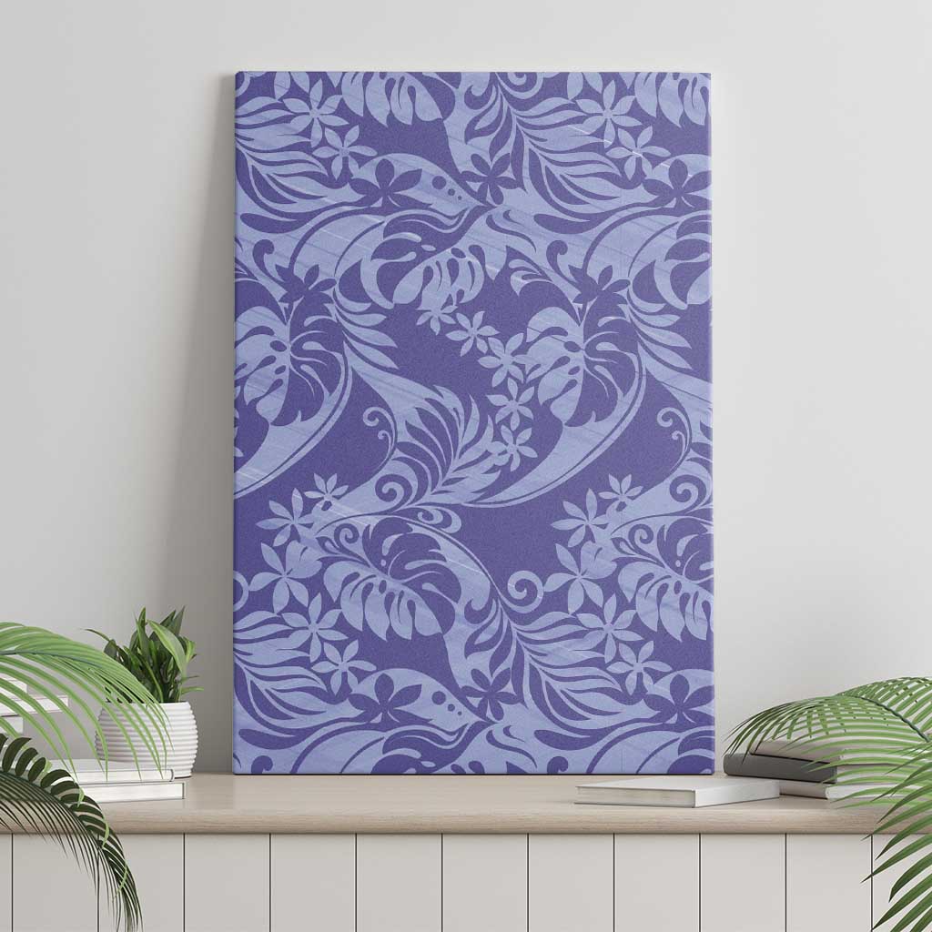 Tahiti Vareau Tiare Floral Canvas Wall Art Monstera Palm Tropical Leaves - Polynesian Pride