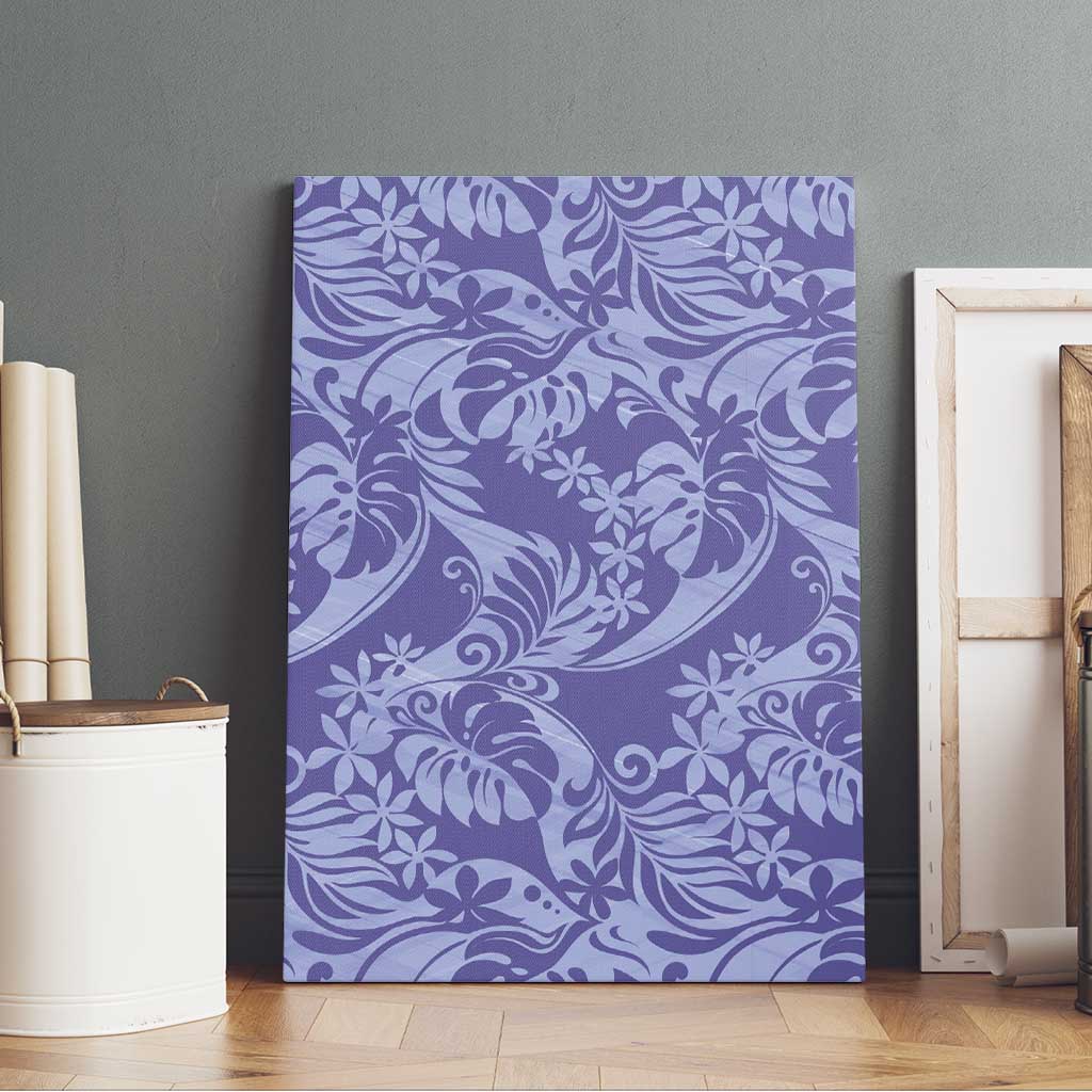 Tahiti Vareau Tiare Floral Canvas Wall Art Monstera Palm Tropical Leaves - Polynesian Pride
