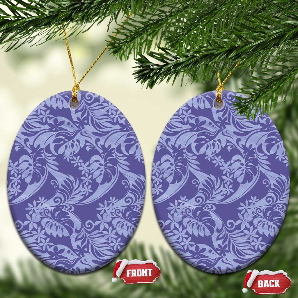 Tahiti Vareau Tiare Floral Ceramic Ornament Monstera Palm Tropical Leaves - Polynesian Pride