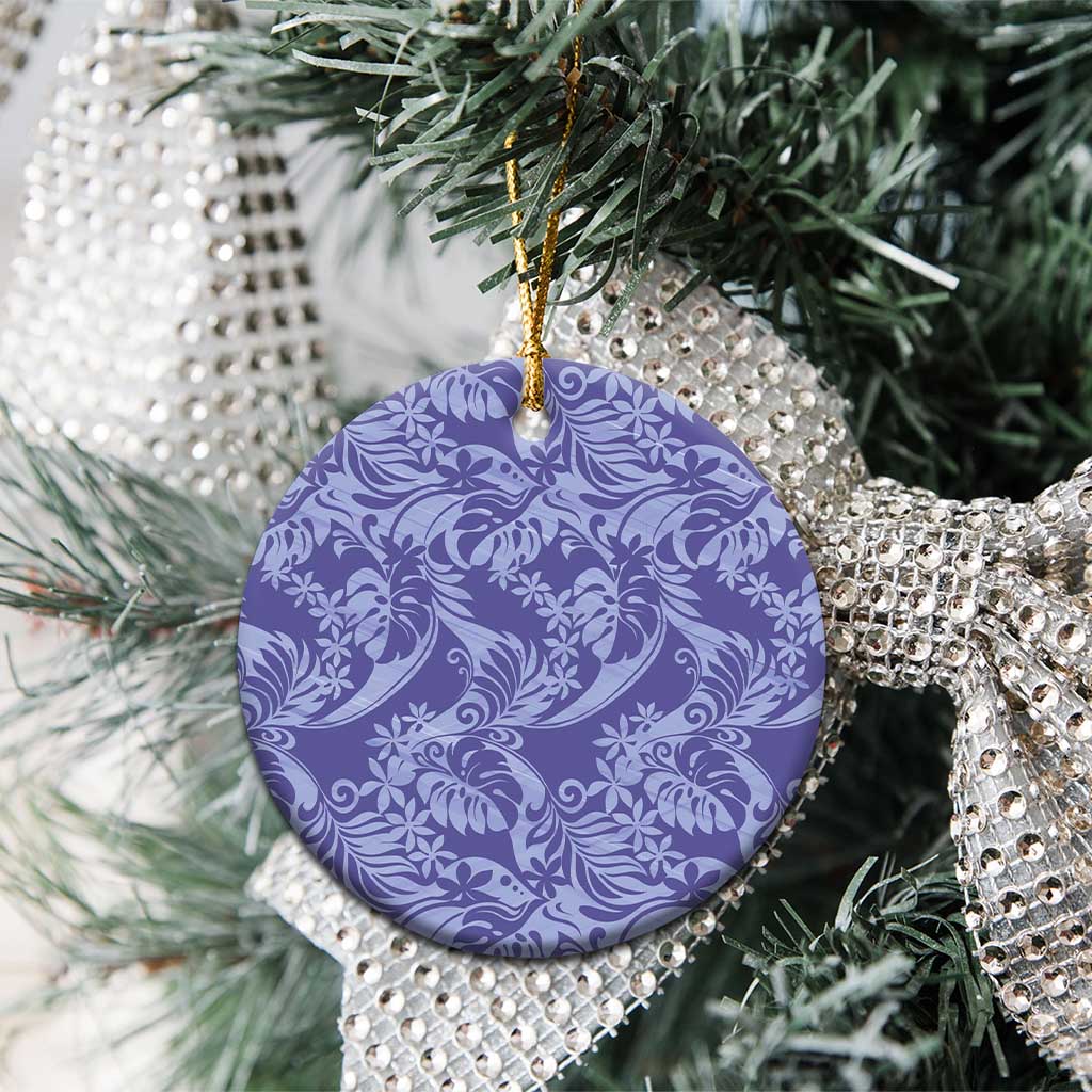 Tahiti Vareau Tiare Floral Ceramic Ornament Monstera Palm Tropical Leaves - Polynesian Pride