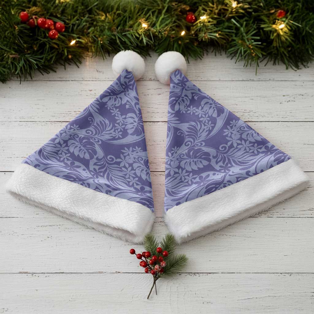Tahiti Vareau Tiare Floral Christmas Santa Hat Monstera Palm Tropical Leaves - Polynesian Pride