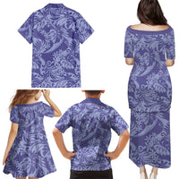 Tahiti Vareau Tiare Floral Family Matching Puletasi and Hawaiian Shirt Monstera Palm Tropical Leaves LT01 - Polynesian Pride