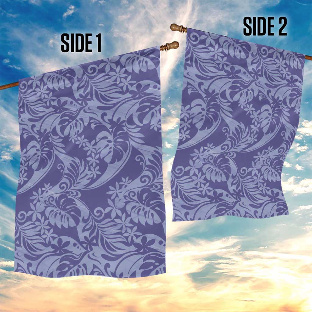Tahiti Vareau Tiare Floral Garden Flag Monstera Palm Tropical Leaves - Polynesian Pride