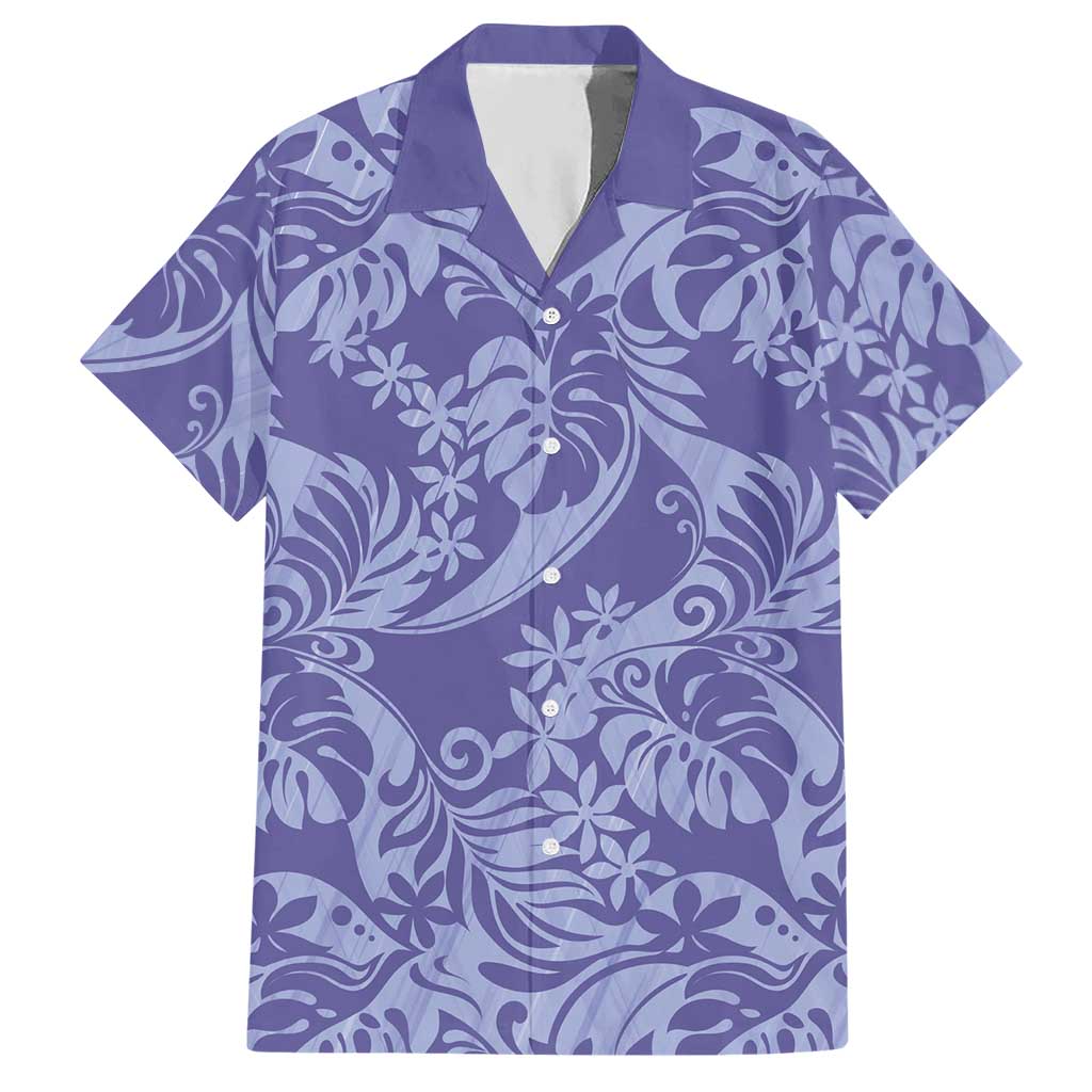 Tahiti Vareau Tiare Floral Hawaiian Shirt Monstera Palm Tropical Leaves - Polynesian Pride