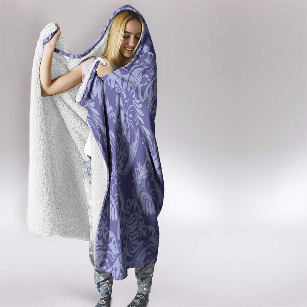 Tahiti Vareau Tiare Floral Hooded Blanket Monstera Palm Tropical Leaves - Polynesian Pride