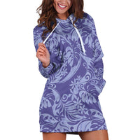 Tahiti Vareau Tiare Floral Hoodie Dress Monstera Palm Tropical Leaves LT01 Purple - Polynesian Pride