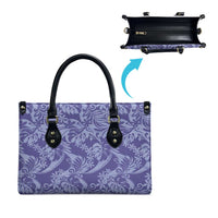 Tahiti Vareau Tiare Floral Leather Bag Monstera Palm Tropical Leaves - Polynesian Pride