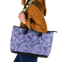 Tahiti Vareau Tiare Floral Leather Tote Bag Monstera Palm Tropical Leaves - Polynesian Pride