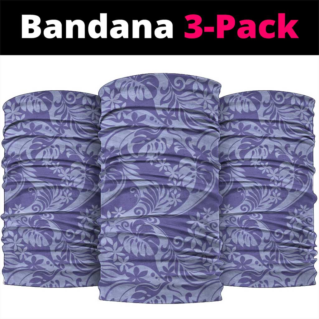Tahiti Vareau Tiare Floral Neck Gaiter Monstera Palm Tropical Leaves LT01 package One Size: 25*50cm Purple - Polynesian Pride
