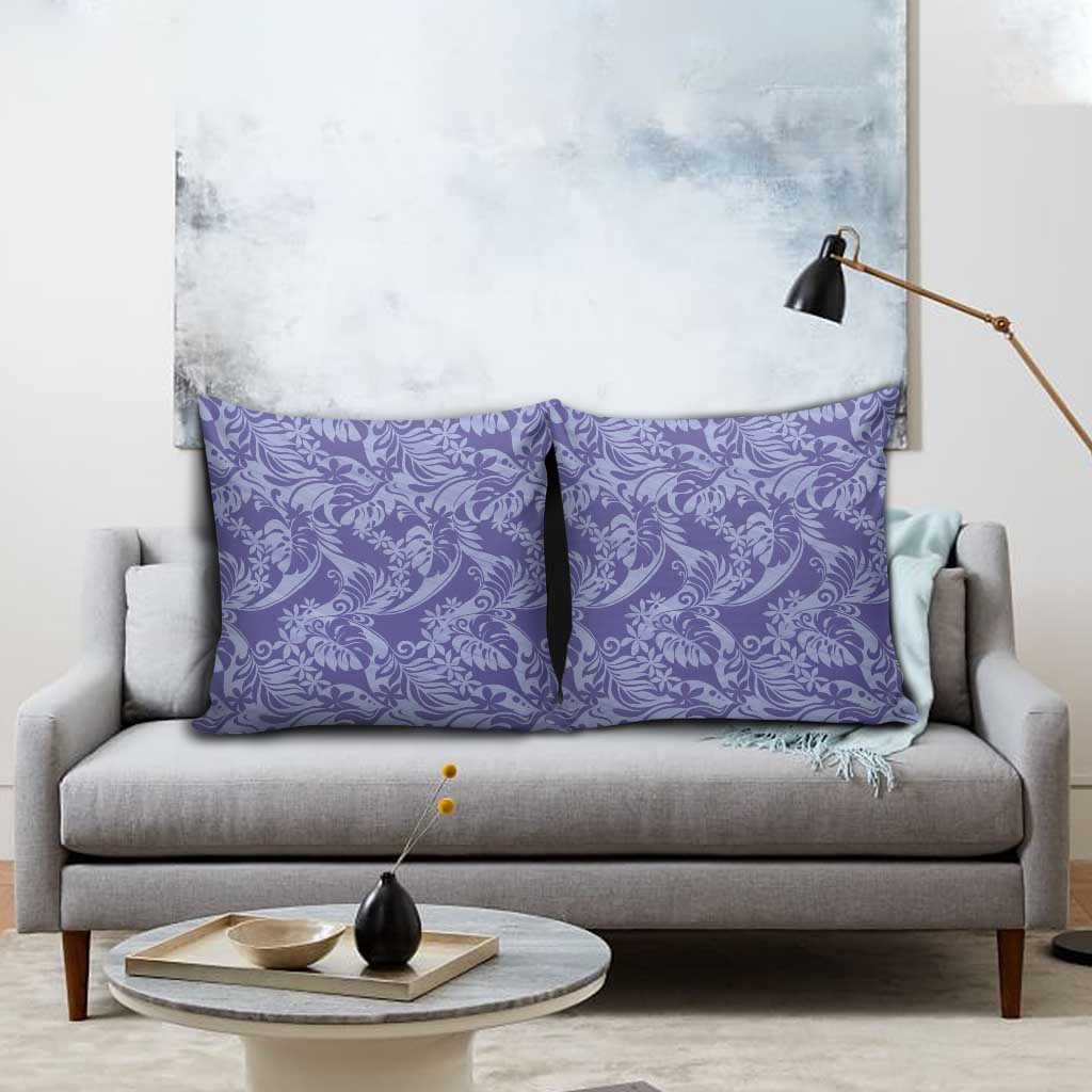 Tahiti Vareau Tiare Floral Pillow Cover Monstera Palm Tropical Leaves - Polynesian Pride