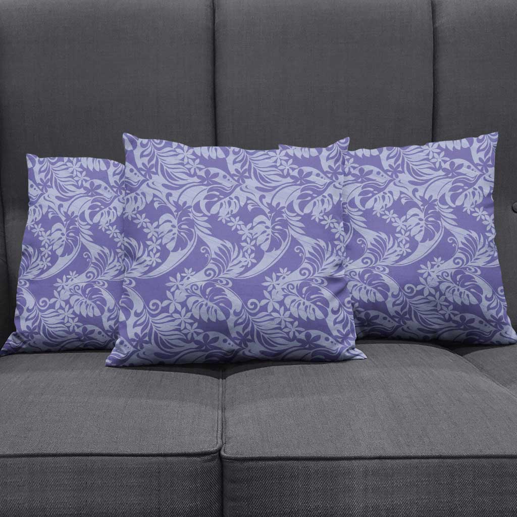 Tahiti Vareau Tiare Floral Pillow Cover Monstera Palm Tropical Leaves - Polynesian Pride