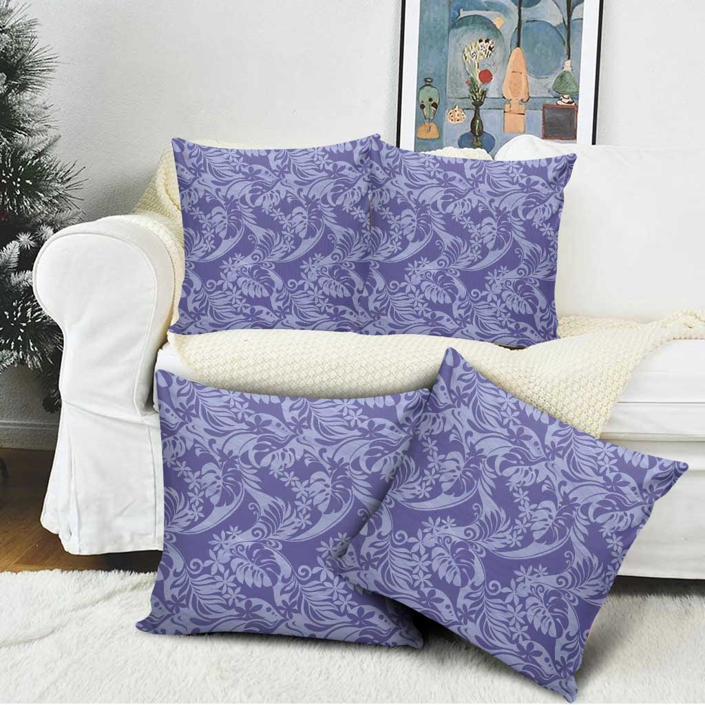 Tahiti Vareau Tiare Floral Pillow Cover Monstera Palm Tropical Leaves - Polynesian Pride