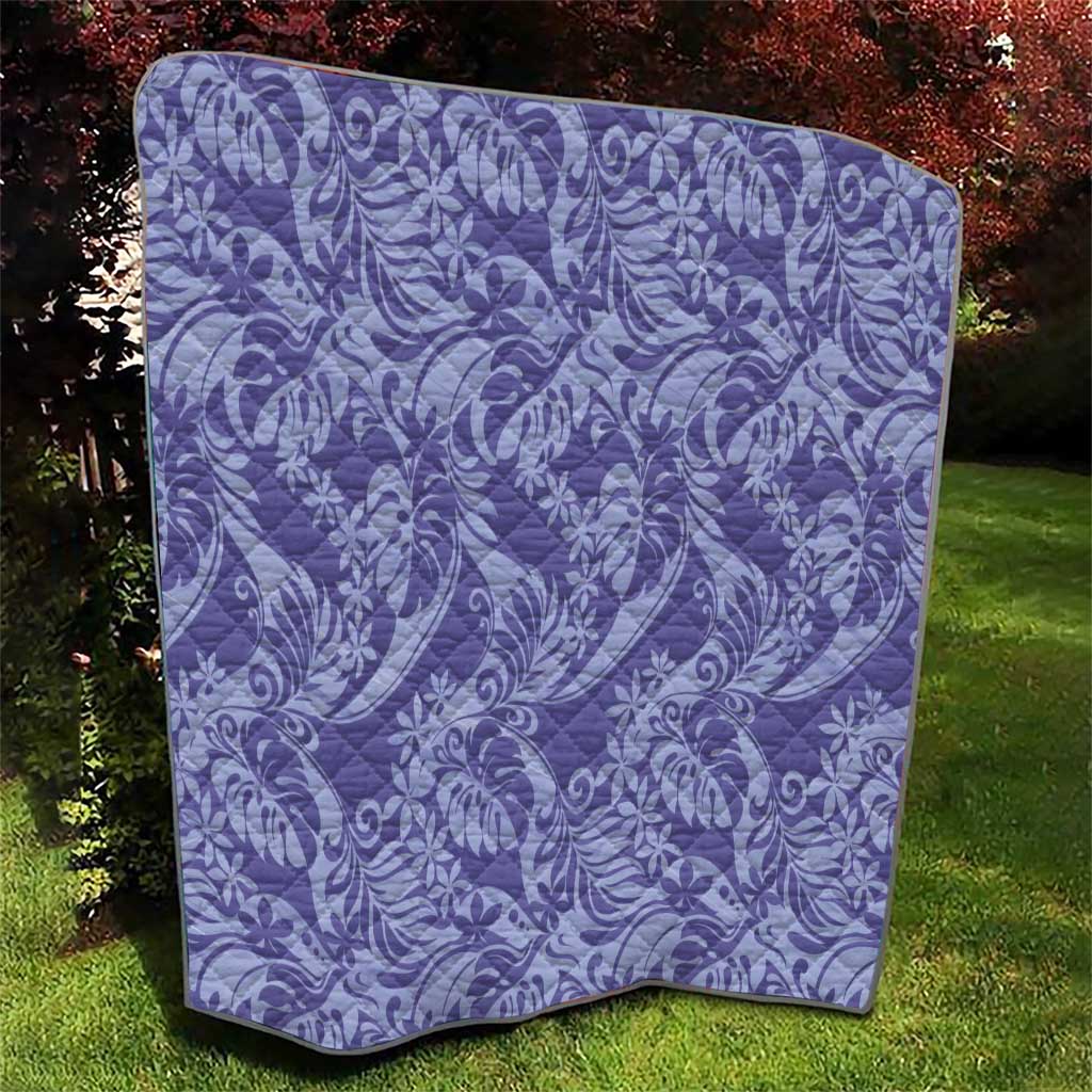 Tahiti Vareau Tiare Floral Quilt Monstera Palm Tropical Leaves - Polynesian Pride