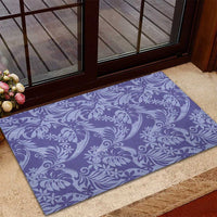 Tahiti Vareau Tiare Floral Rubber Doormat Monstera Palm Tropical Leaves - Polynesian Pride