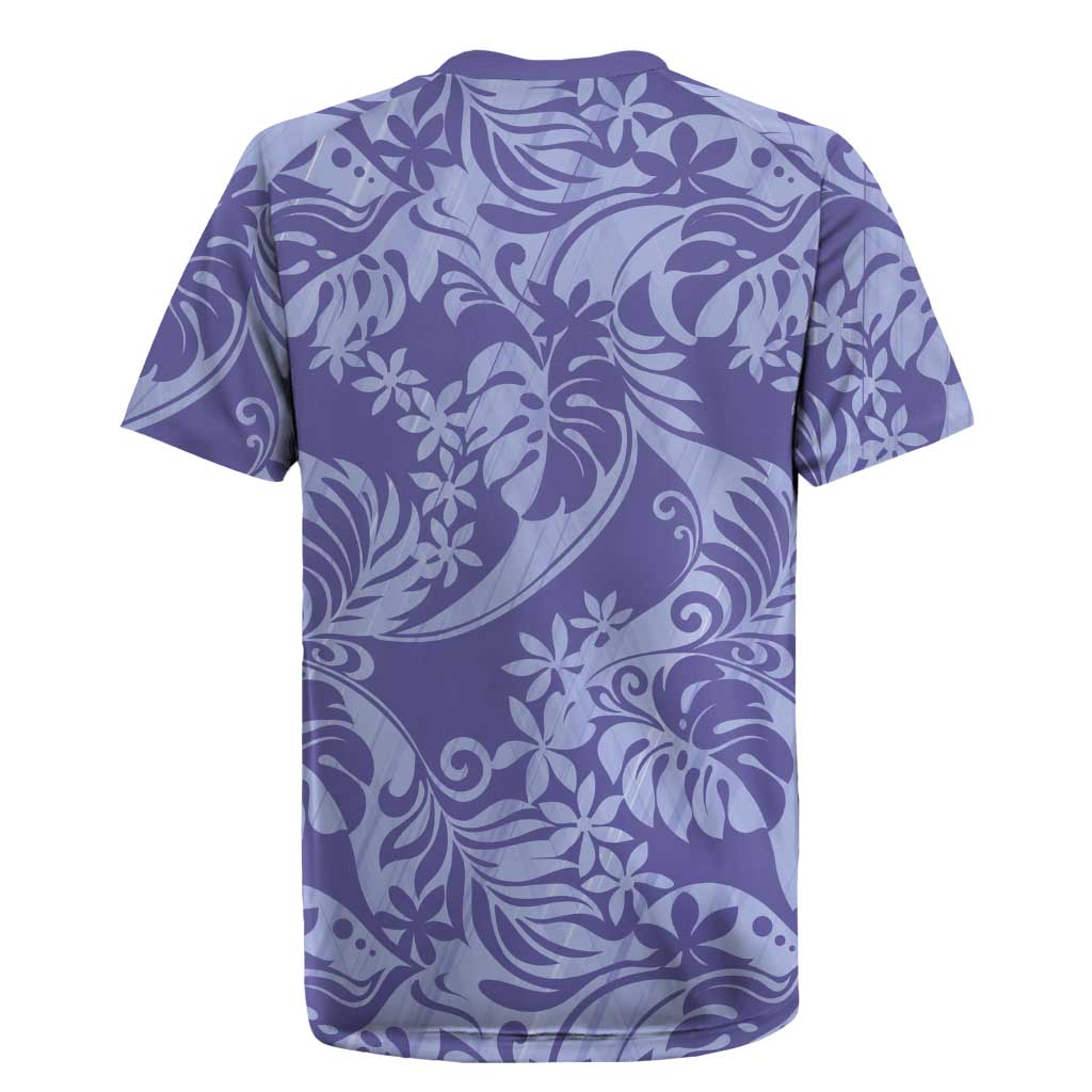 Tahiti Vareau Tiare Floral Rugby Jersey Monstera Palm Tropical Leaves - Polynesian Pride