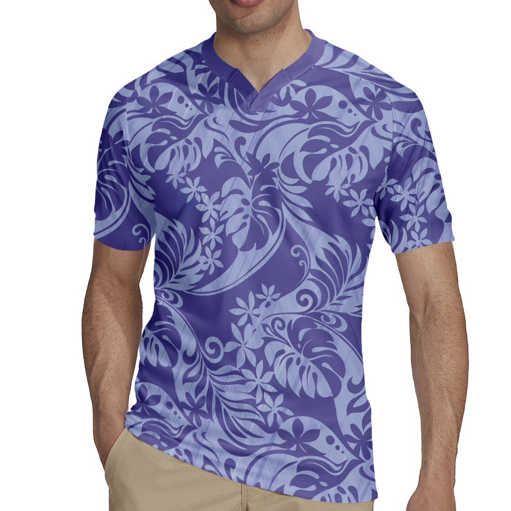 Tahiti Vareau Tiare Floral Rugby Jersey Monstera Palm Tropical Leaves - Polynesian Pride