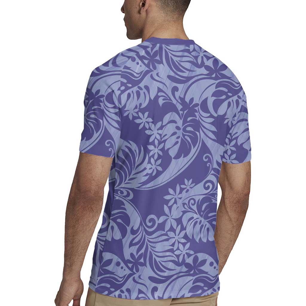 Tahiti Vareau Tiare Floral Rugby Jersey Monstera Palm Tropical Leaves - Polynesian Pride