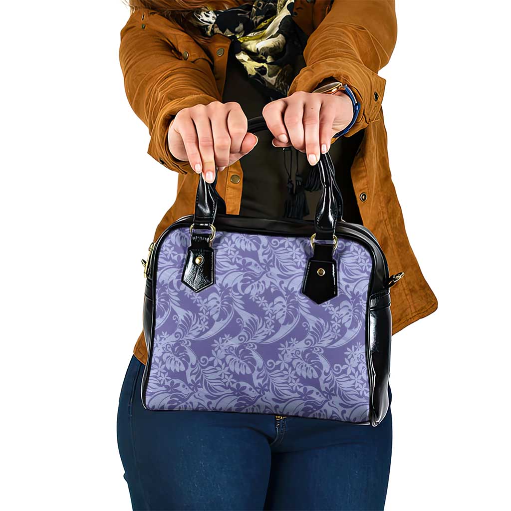Tahiti Vareau Tiare Floral Shoulder Handbag Monstera Palm Tropical Leaves - Polynesian Pride