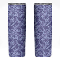 Tahiti Vareau Tiare Floral Skinny Tumbler Monstera Palm Tropical Leaves LT01 Purple - Polynesian Pride