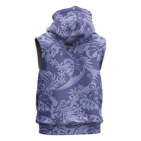 Tahiti Vareau Tiare Floral Sleeveless Hoodie Monstera Palm Tropical Leaves - Polynesian Pride