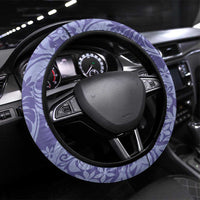 Tahiti Vareau Tiare Floral Steering Wheel Cover Monstera Palm Tropical Leaves LT01 Universal Fit Purple - Polynesian Pride