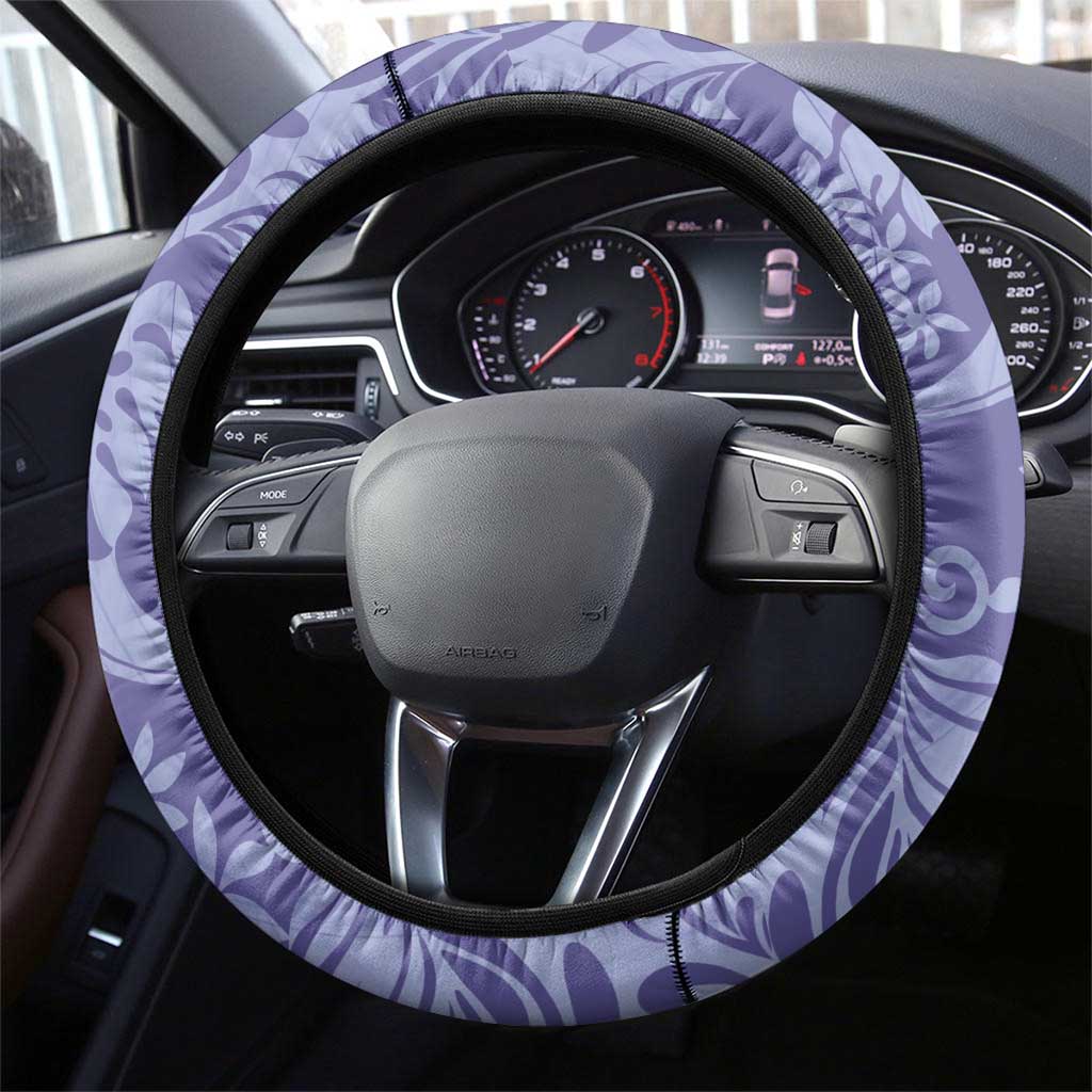 Tahiti Vareau Tiare Floral Steering Wheel Cover Monstera Palm Tropical Leaves LT01 - Polynesian Pride