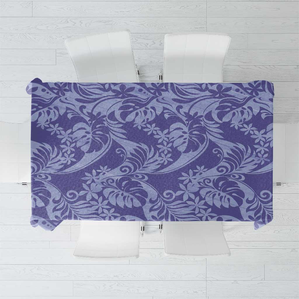 Tahiti Vareau Tiare Floral Tablecloth Monstera Palm Tropical Leaves - Polynesian Pride