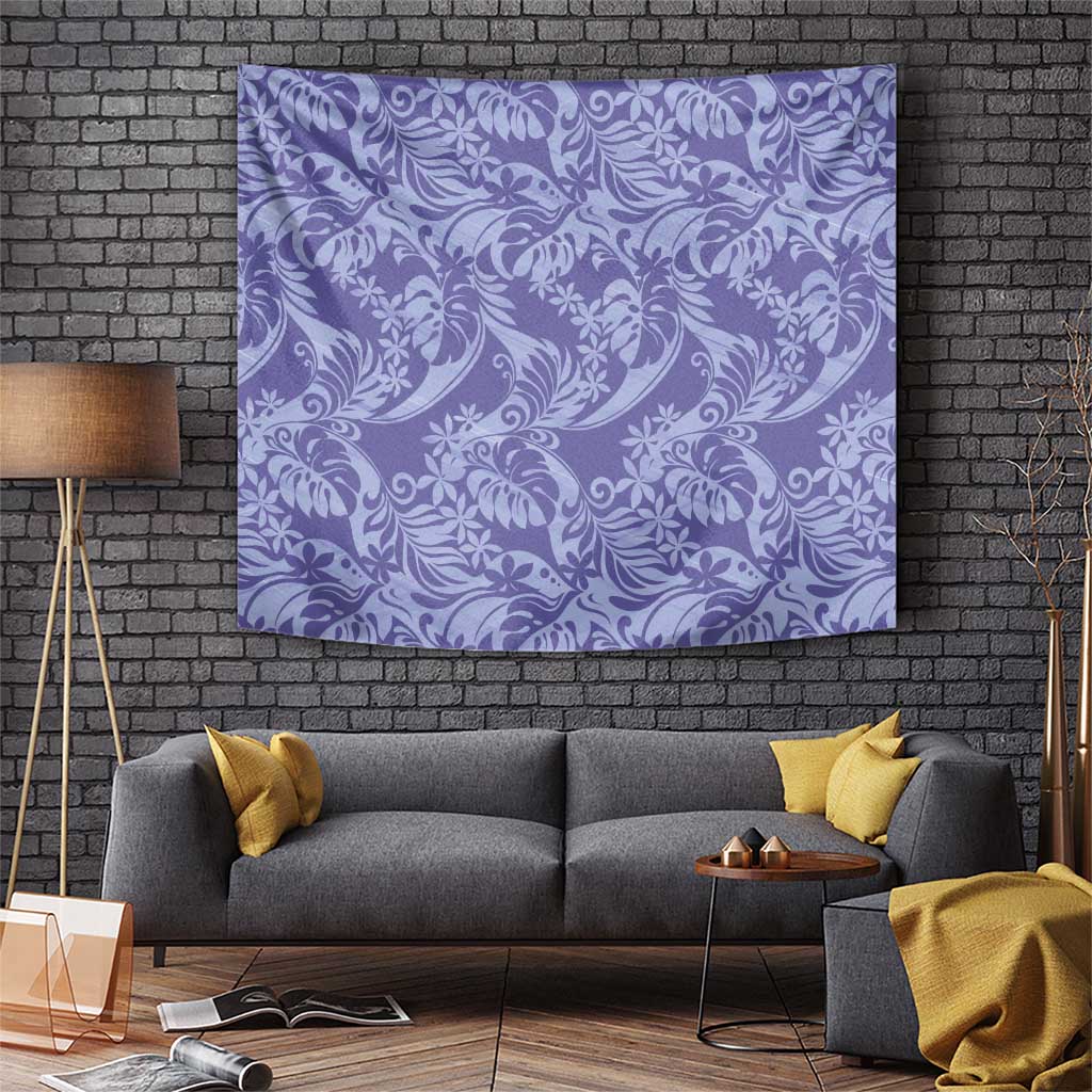 Tahiti Vareau Tiare Floral Tapestry Monstera Palm Tropical Leaves - Polynesian Pride