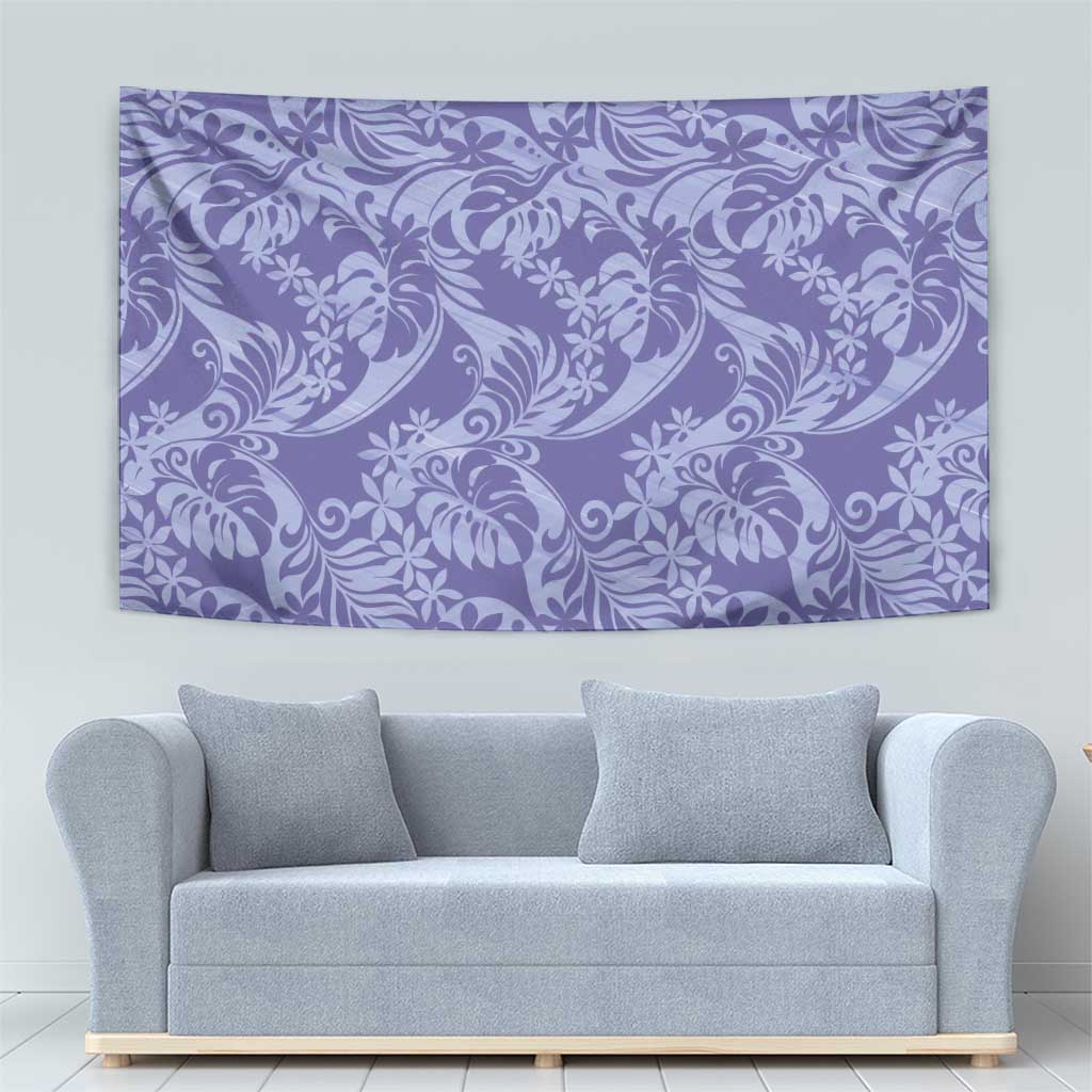 Tahiti Vareau Tiare Floral Tapestry Monstera Palm Tropical Leaves - Polynesian Pride