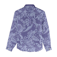 Tahiti Vareau Tiare Floral Women Casual Shirt Monstera Palm Tropical Leaves LT01 - Polynesian Pride