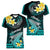 Hawaii Women V Neck T Shirt Polynesian Shark with Kakau Turquoise Version LT01 - Polynesian Pride