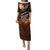 Hawaii Puletasi Polynesian Shark with Kakau Orange Version LT01 Long Dress Orange - Polynesian Pride