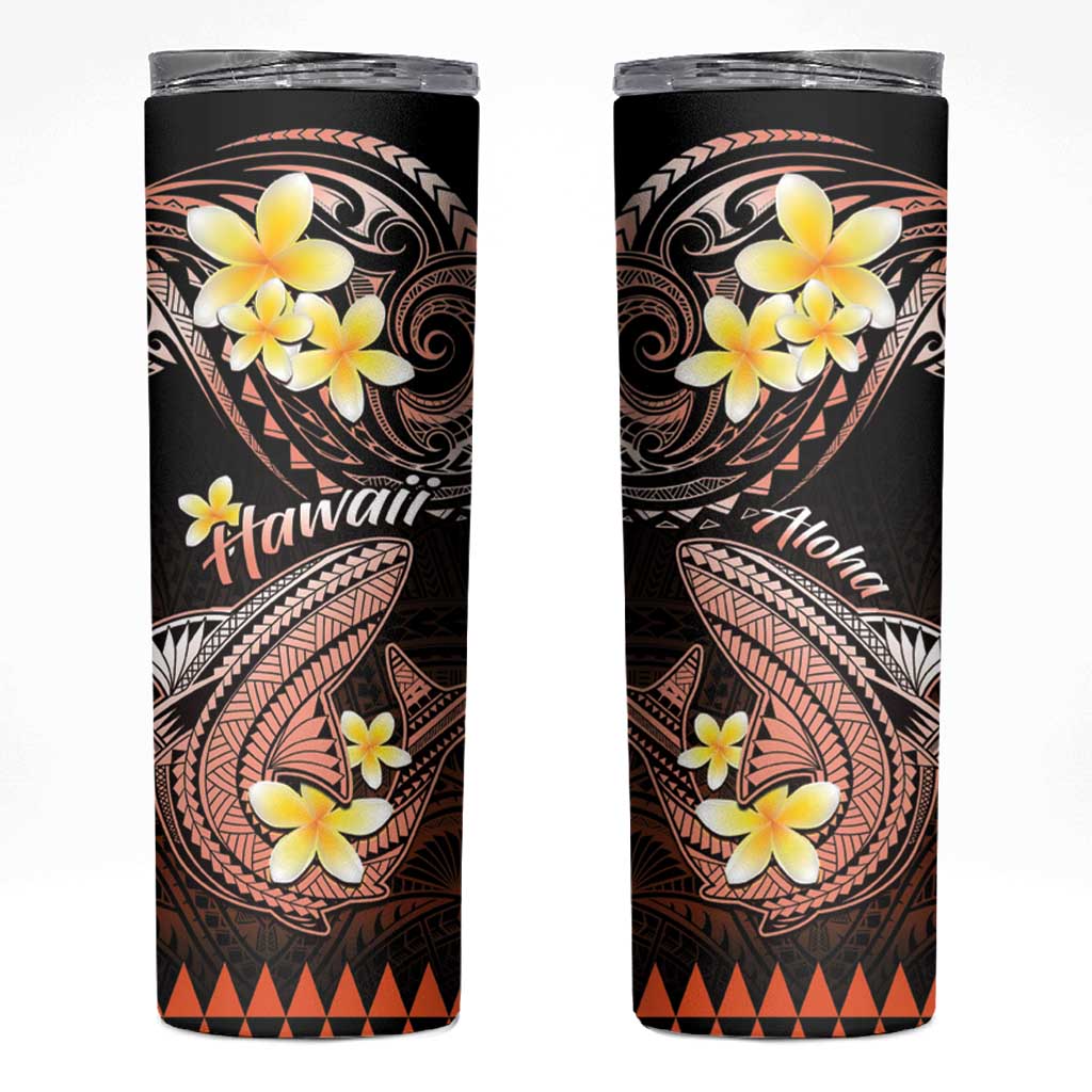 Hawaii Skinny Tumbler Polynesian Shark with Kakau Orange Version LT01 Orange - Polynesian Pride