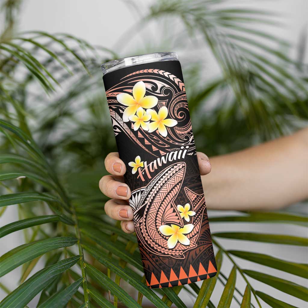 Hawaii Skinny Tumbler Polynesian Shark with Kakau Orange Version LT01 - Polynesian Pride