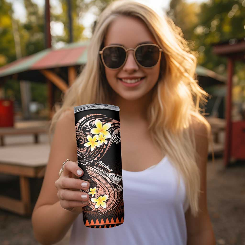Hawaii Skinny Tumbler Polynesian Shark with Kakau Orange Version LT01 - Polynesian Pride