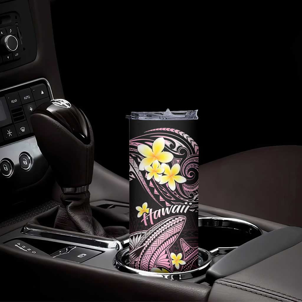 Hawaii Skinny Tumbler Polynesian Shark with Kakau Pink Version