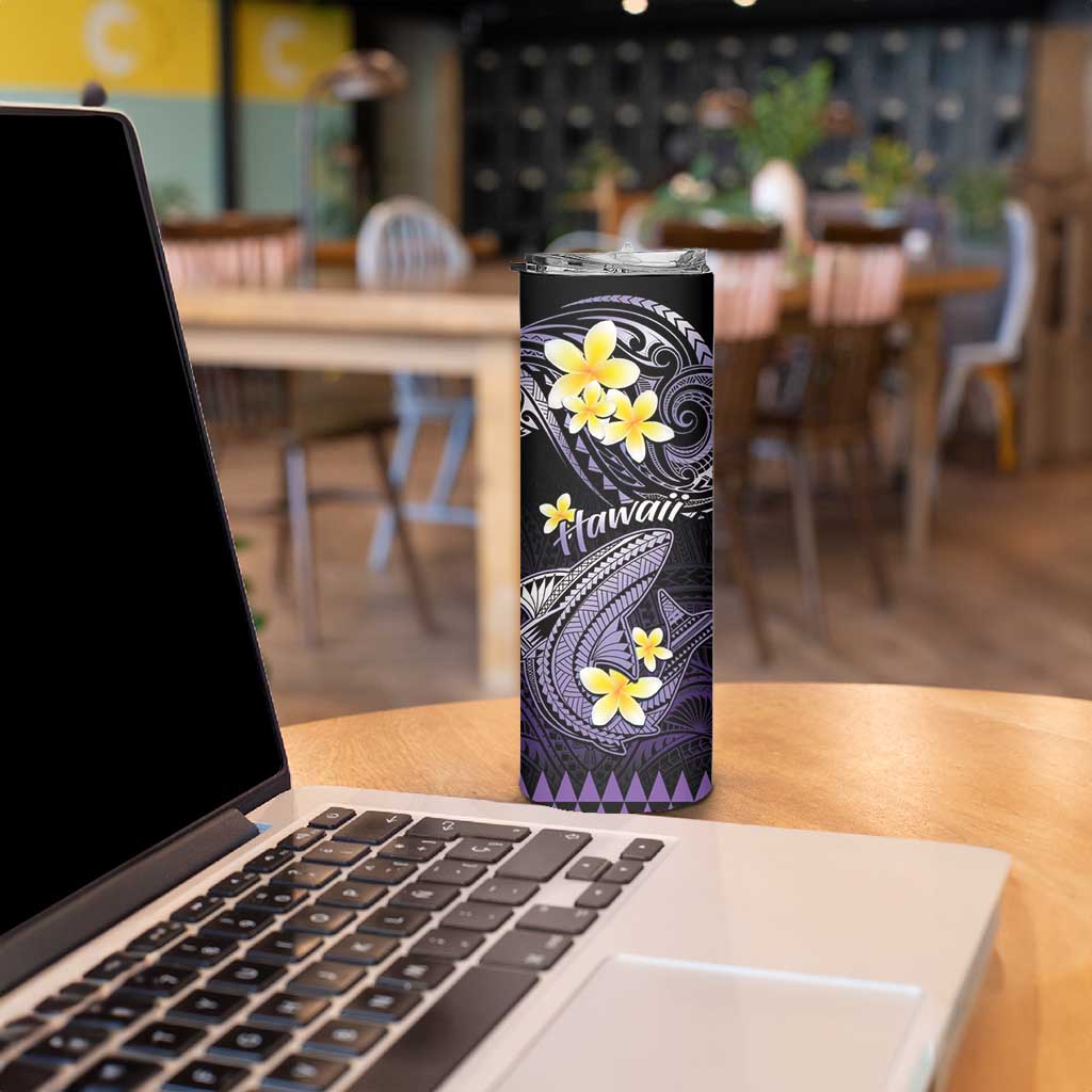 Hawaii Skinny Tumbler Polynesian Shark with Kakau Purple Version