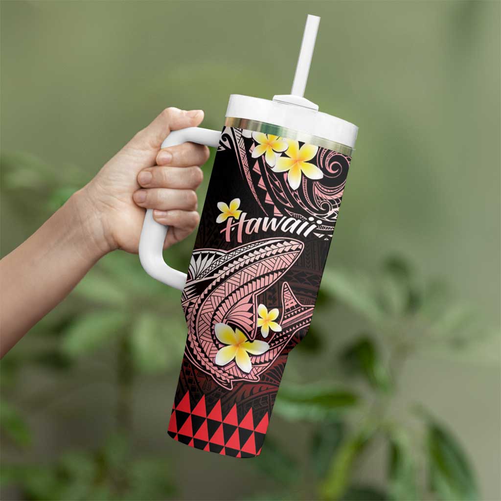 Hawaii Tumbler With Handle Polynesian Shark with Kakau Red Version