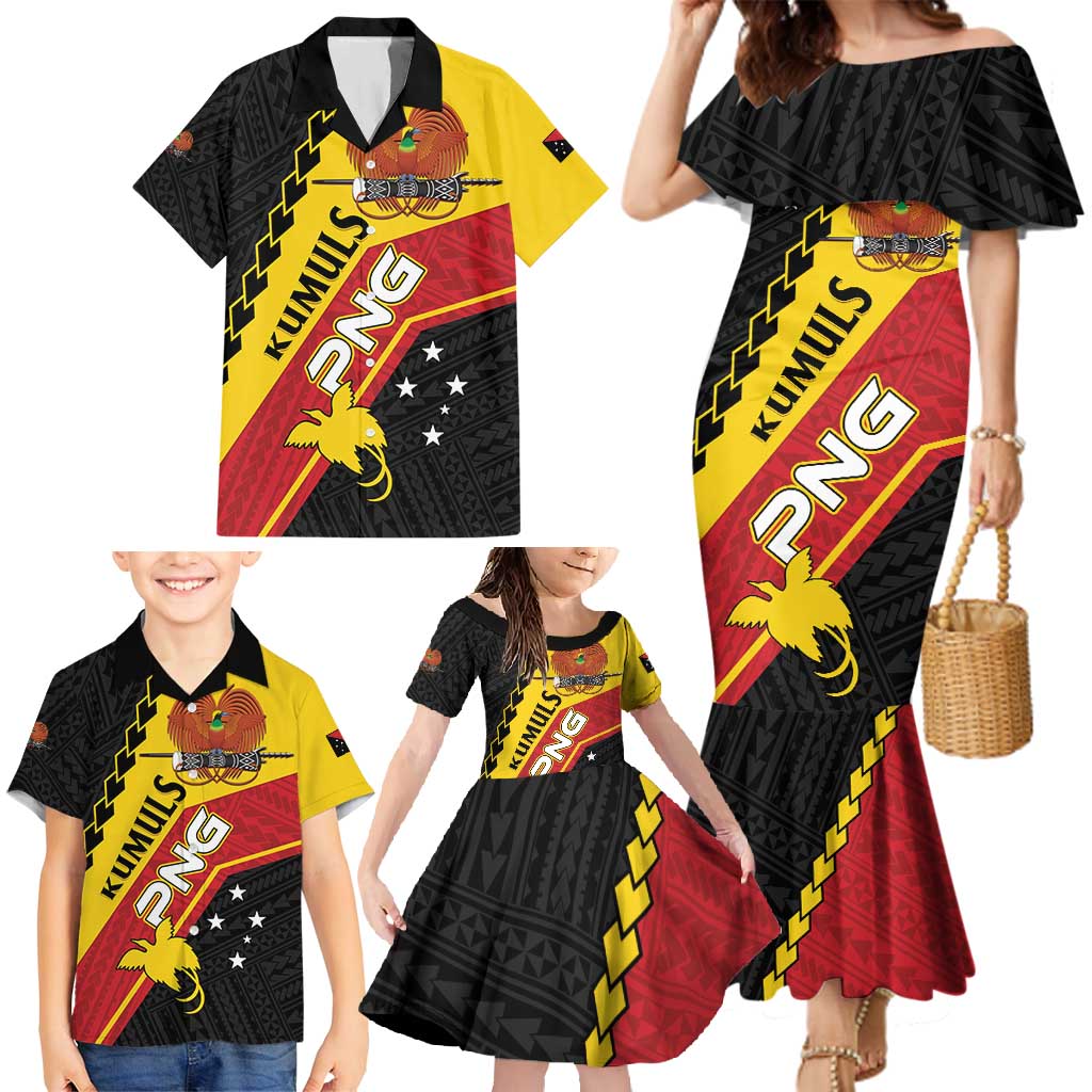 Custom PNG Family Matching Mermaid Dress and Hawaiian Shirt The Kumuls Are On A Roll LT01 - Polynesian Pride